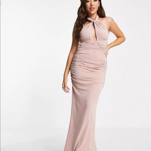 ASOS Ruched Halter Maxi Dress
